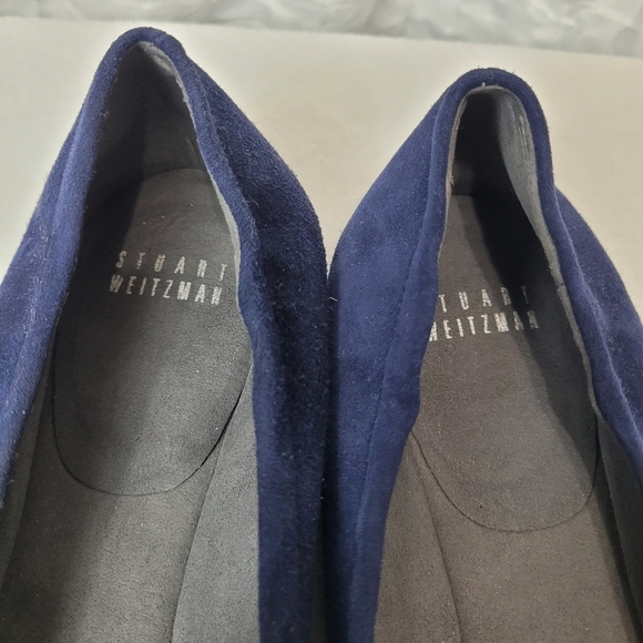 Stuart Weitzman Suede Flats navy jeweled size 10 N - Picture 9 of 11